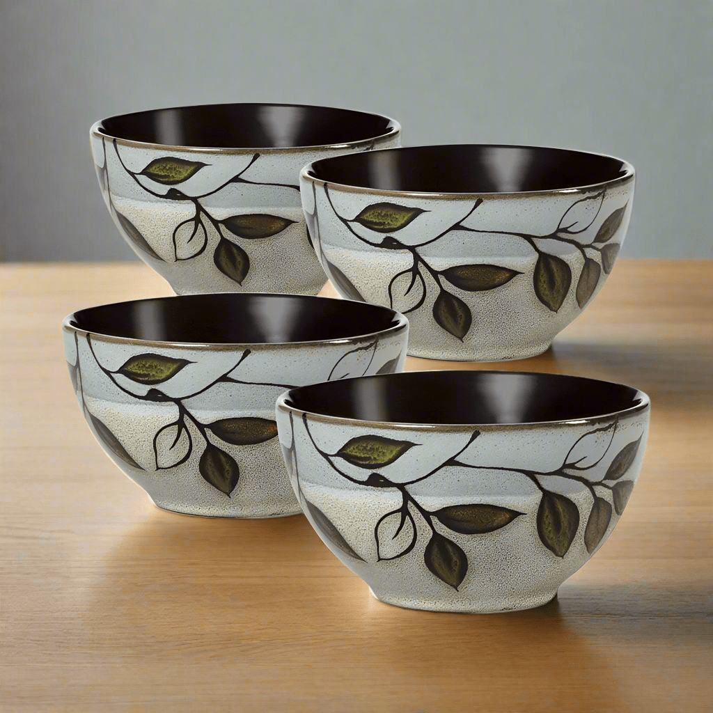 Rustic Leaves Set of 4 Fruit Bowls