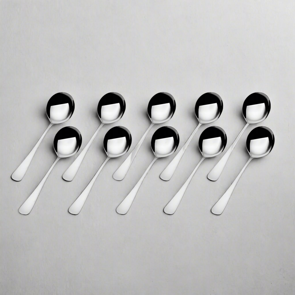 Satin Symmetry Set of 10 Bouillon Spoons