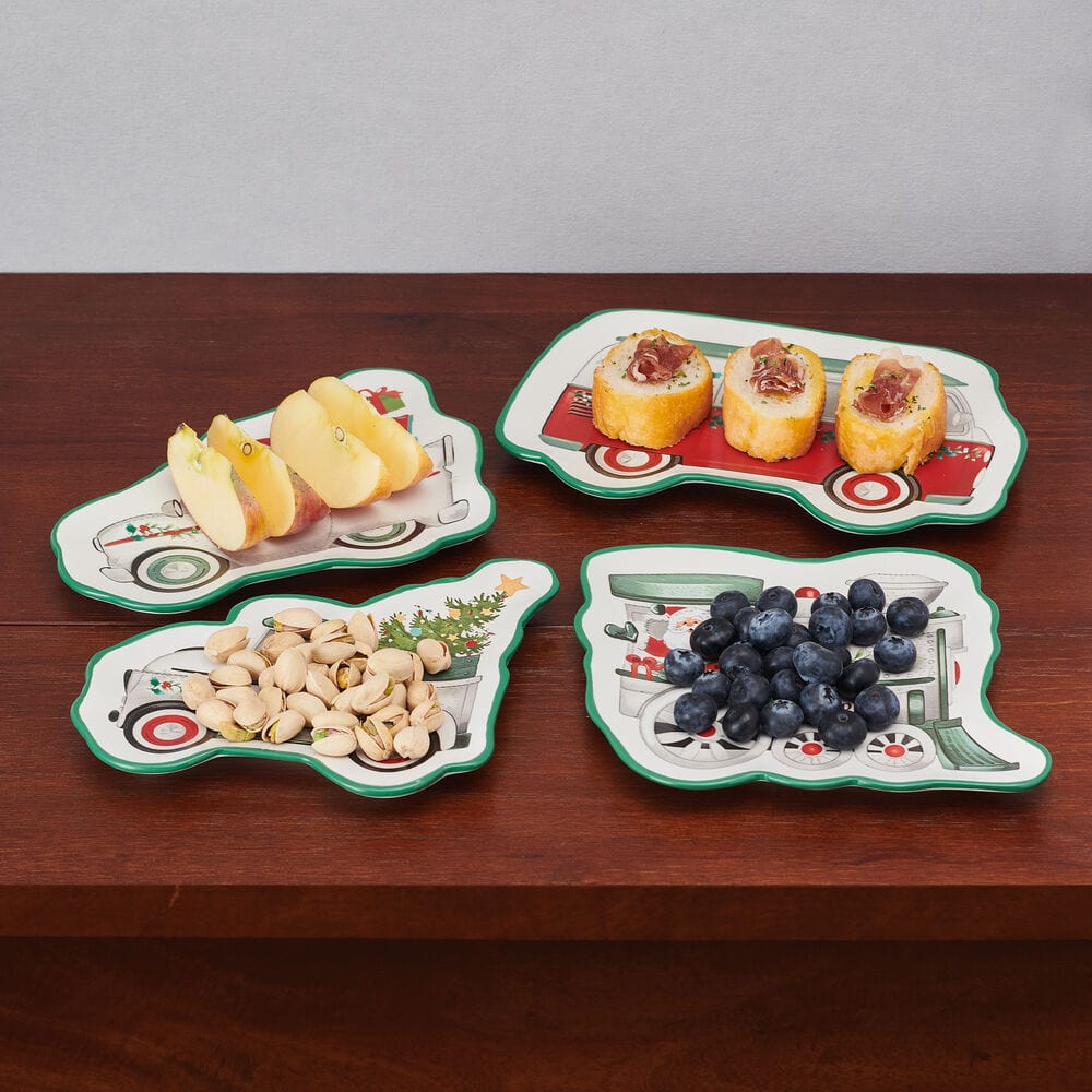 Winterberry® Set of 4 Figural Appetizer Dessert Plates