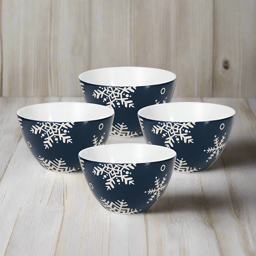 Snow Flurry Set of 4 Soup Cereal Bowls