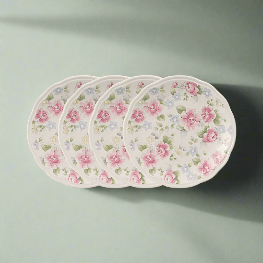 Tea Rose Set of 4 Accent Luncheon Plates