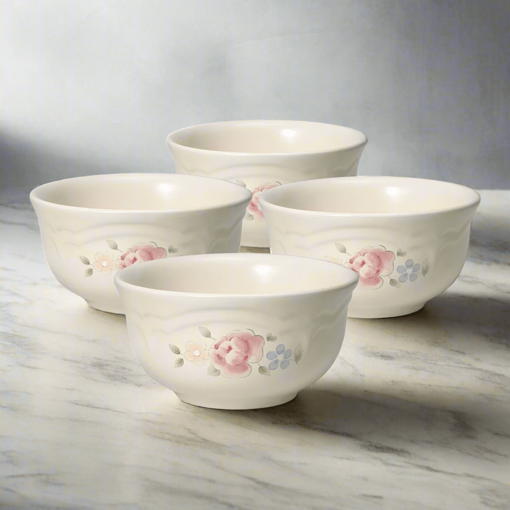 Tea Rose Set of 4 Dessert Bowls