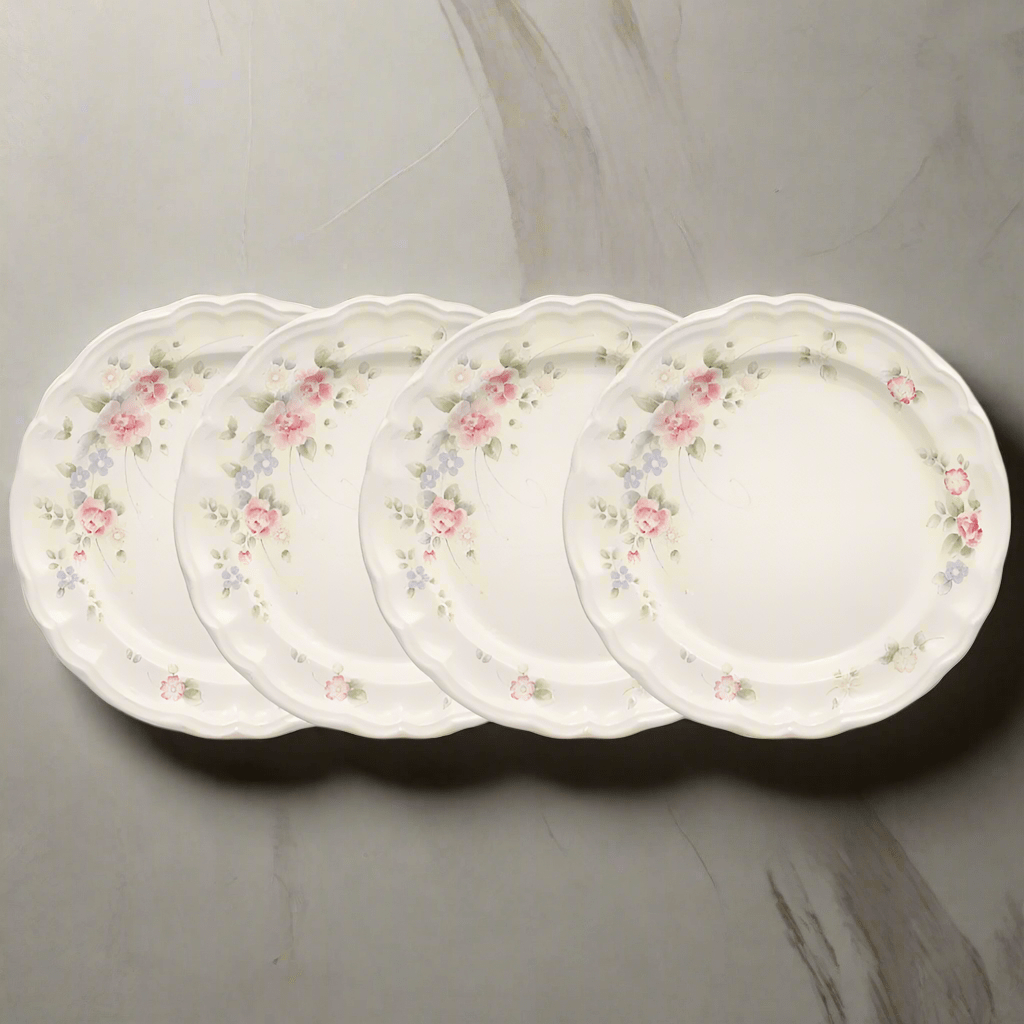 Tea Rose Set of 4 Dinner Plates