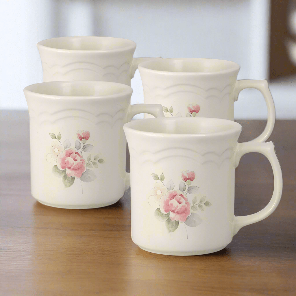 Tea Rose Set of 4 Mugs