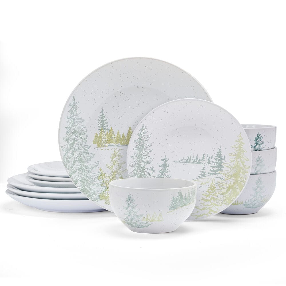 Tranquil Trails 12 Piece Dinnerware Set, Service for 4