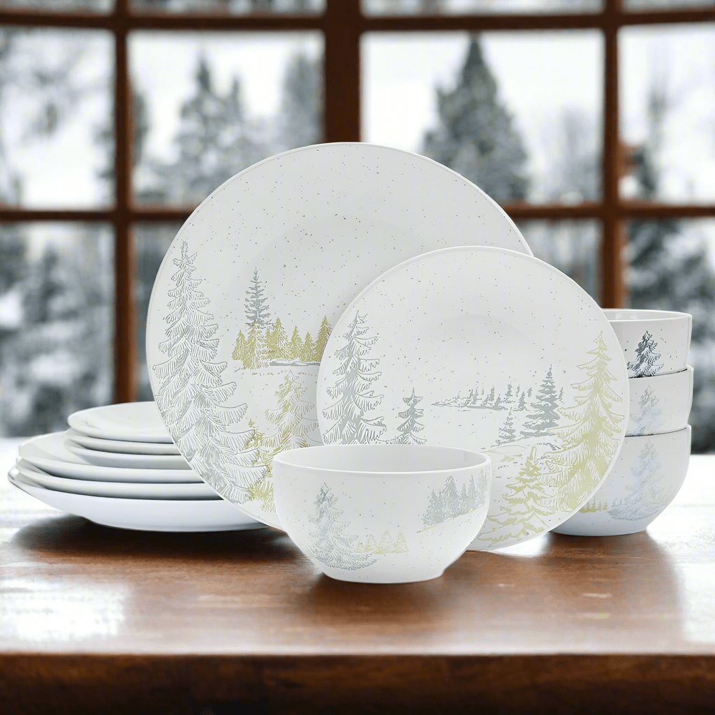 Tranquil Trails 12 Piece Dinnerware Set, Service for 4