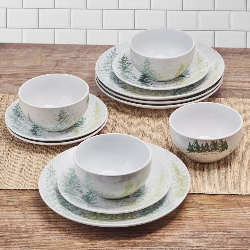 Tranquil Trails 12 Piece Dinnerware Set, Service for 4