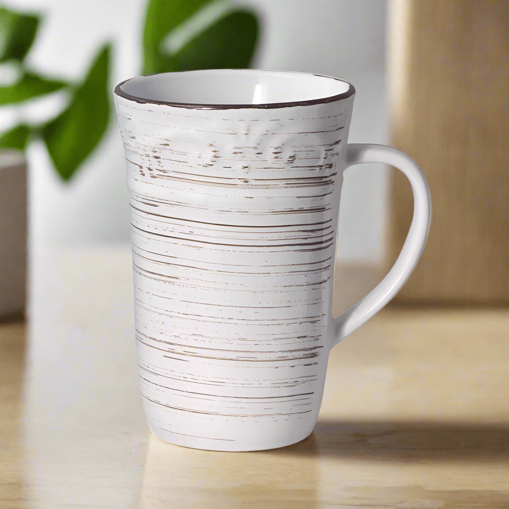 Trellis White Latte Mug