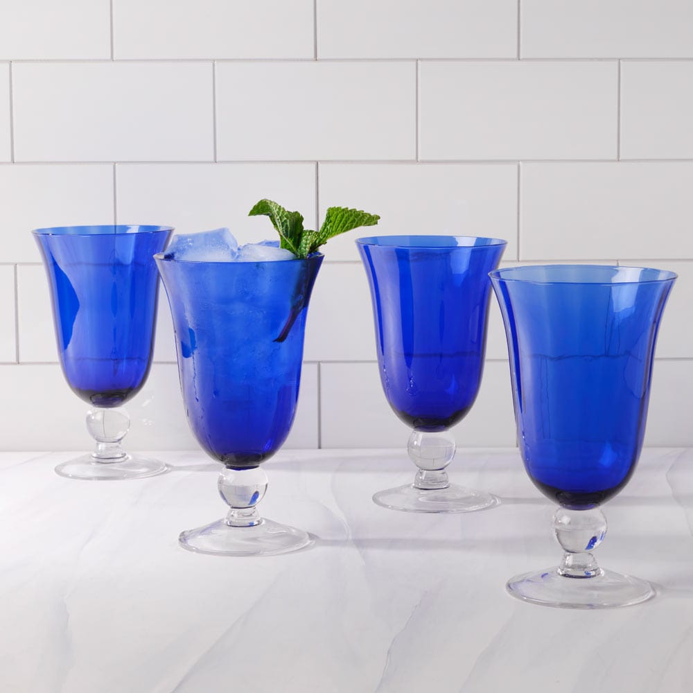 Villa della Luna® Set of 4 Blue All Purpose Glasses