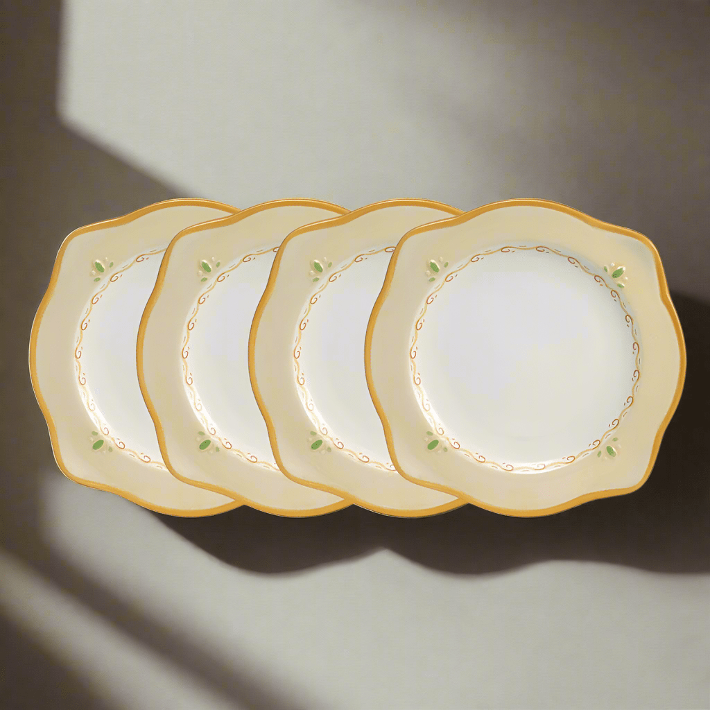 Villa della Luna® Set of 4 Scalloped Salad Plates