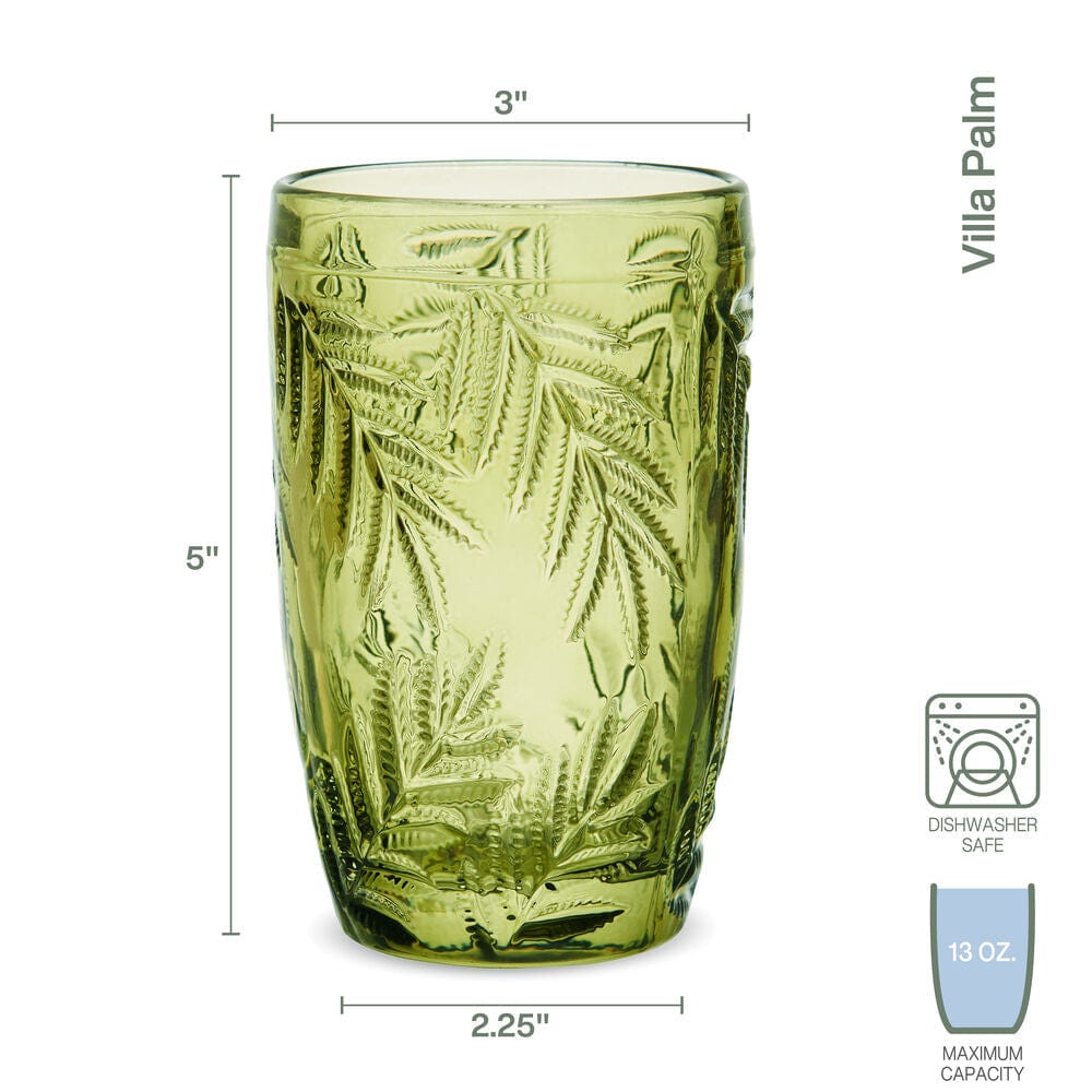 Fitz and Floyd Villa Palm Set of 4 Highball Glasses