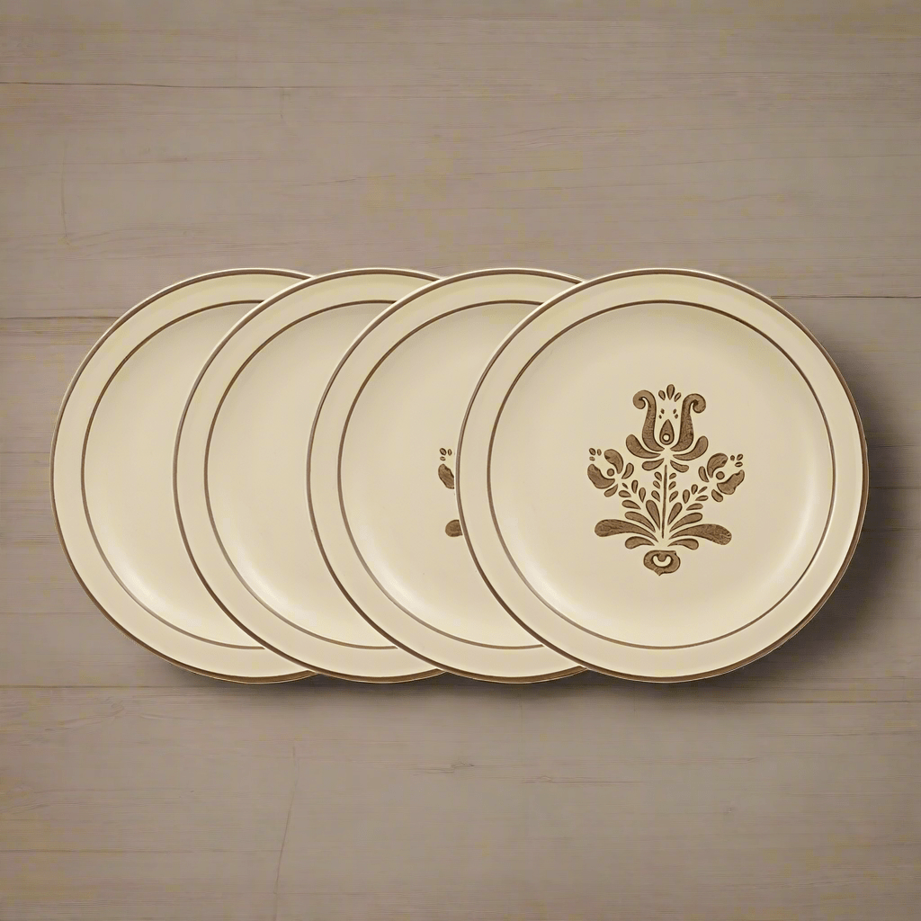 Village Set of 4 Luncheon Plates