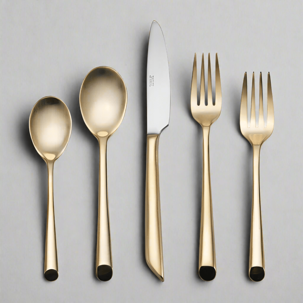 Wave Forged Satin Gold 20 Piece Flatware Set, Service for 4