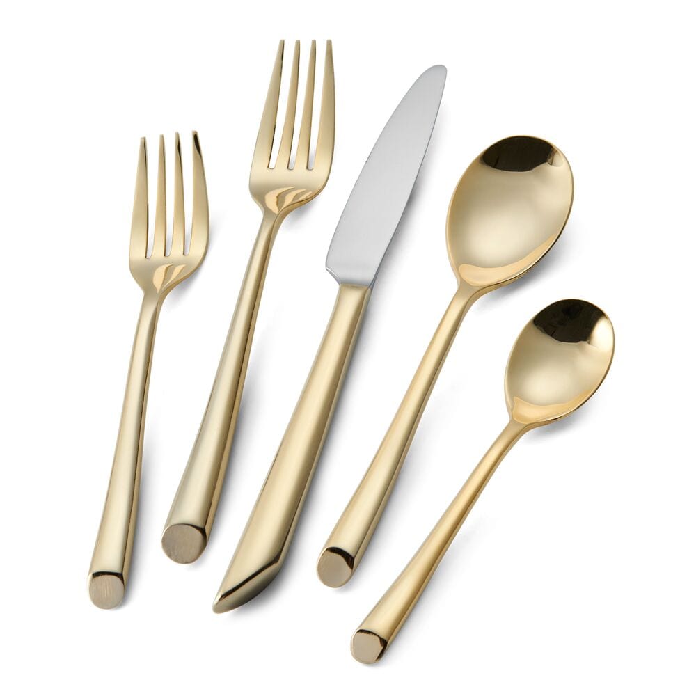 Gold Wave 20 Piece Flatware Set, Service for 4