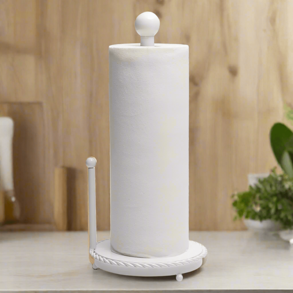 White Rope Paper Towel Holder