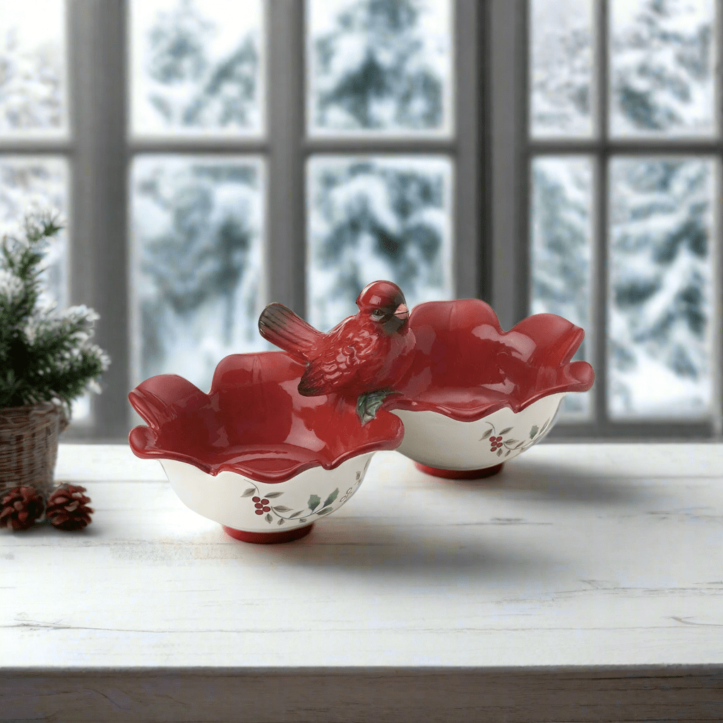 Winterberry® 2 Section Cardinal Serve Bowl