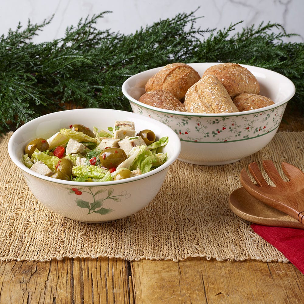 Winterberry® Set of 2 Holly Nesting Serving Bowls