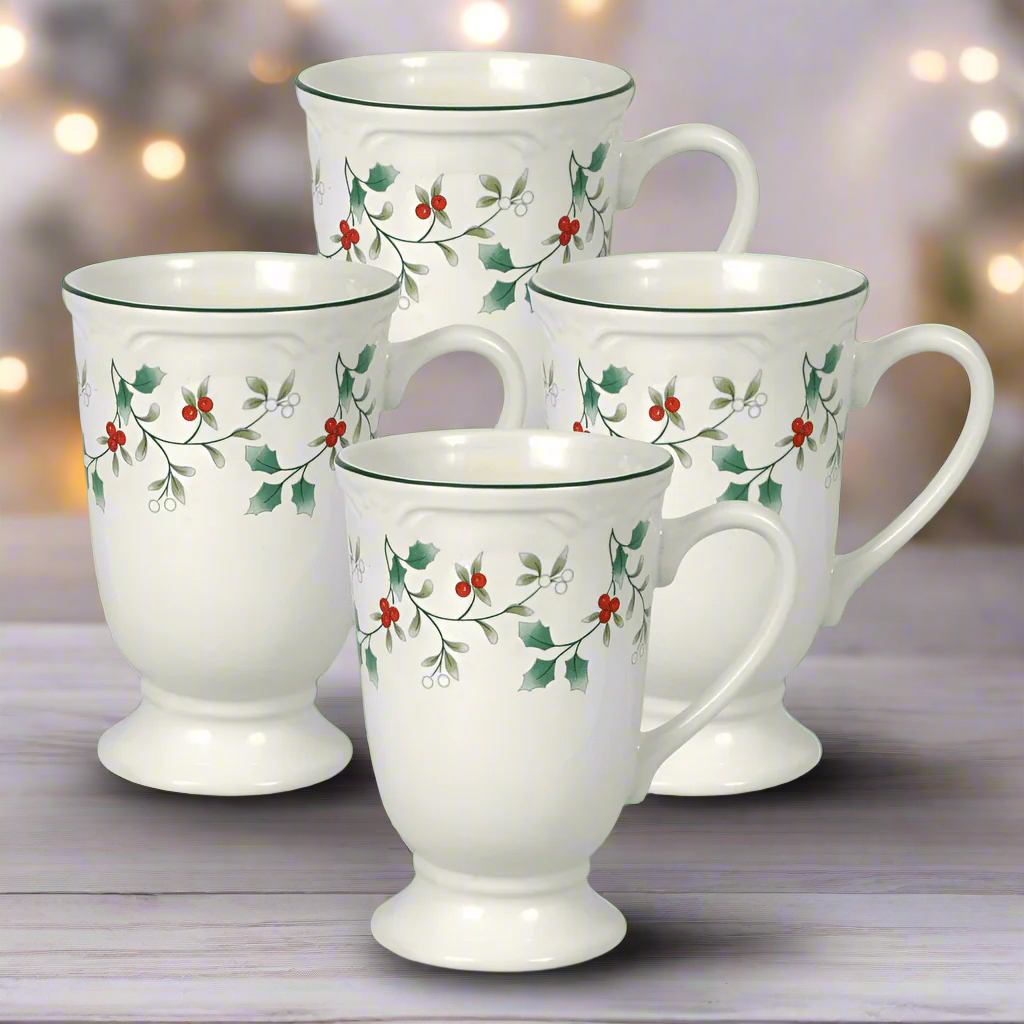 Winterberry® Set of 4 Footed Mugs