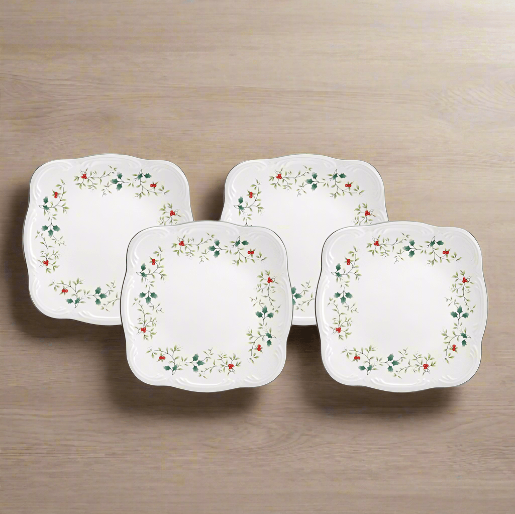 Winterberry® Set of 4 Square Dinner Plates