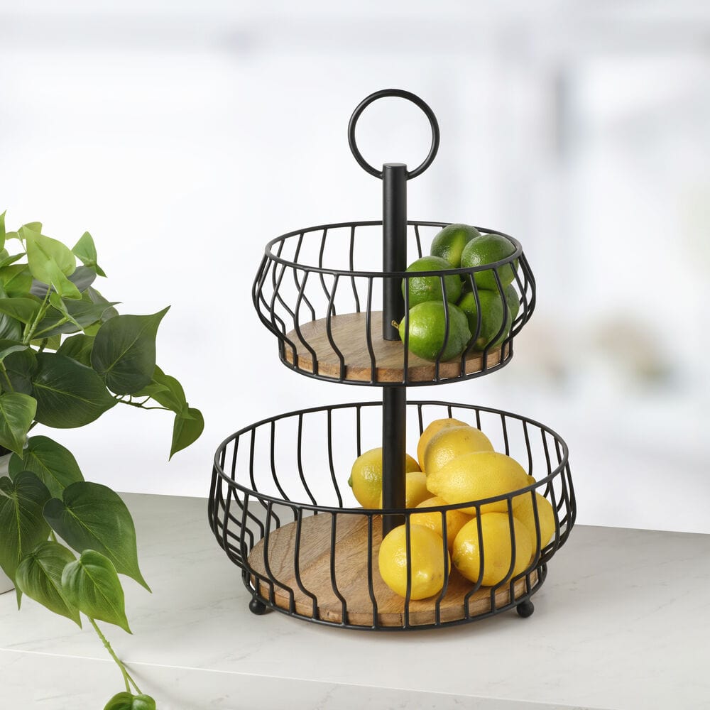 Savannah 2 Tier Fruit Storage Basket Pfaltzgraff   Savannah 2 Tier Basket 5304262 2 