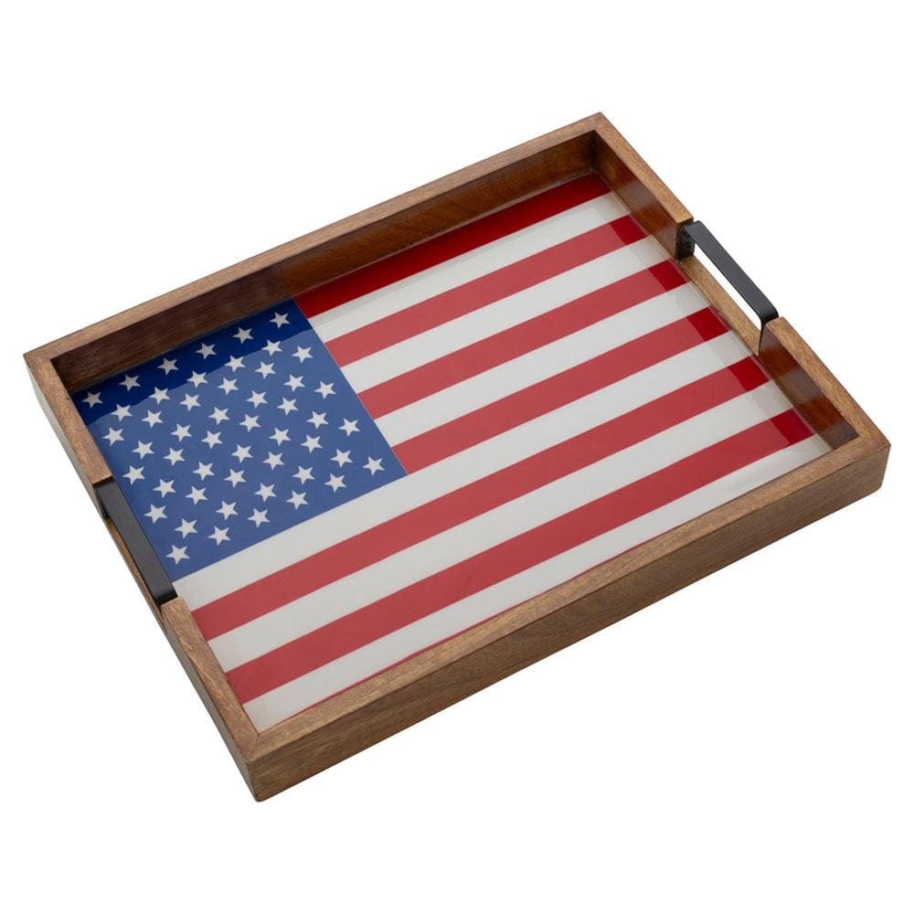 American Flag Lazy Susan Serve Tray