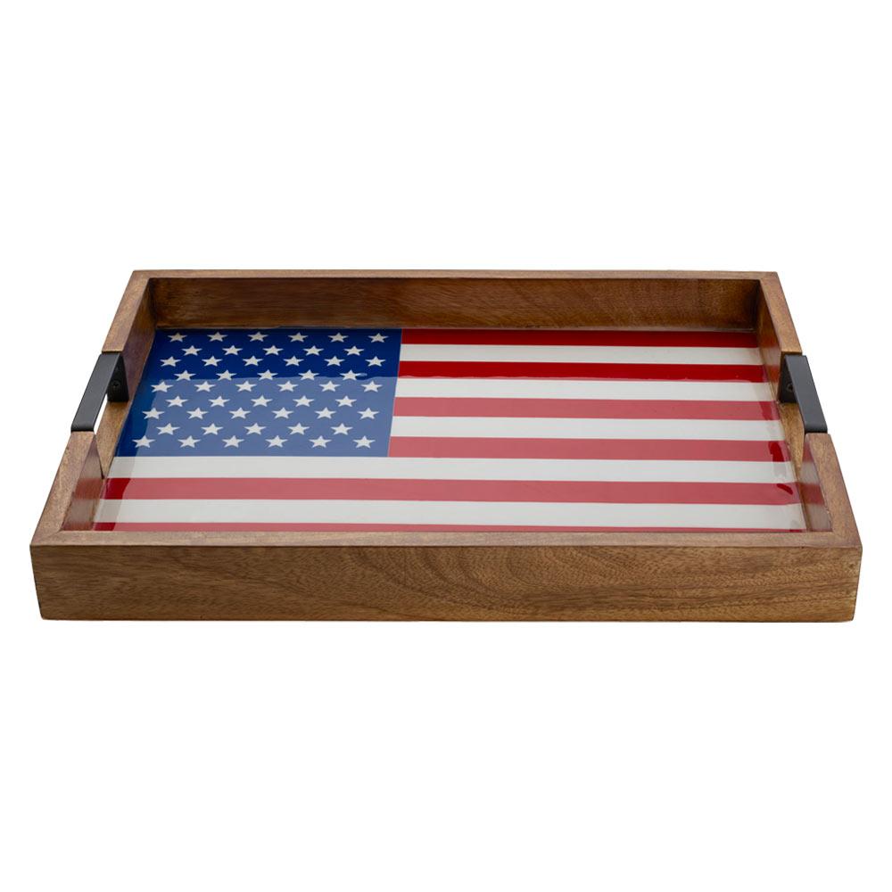 American Flag Lazy Susan Serve Tray