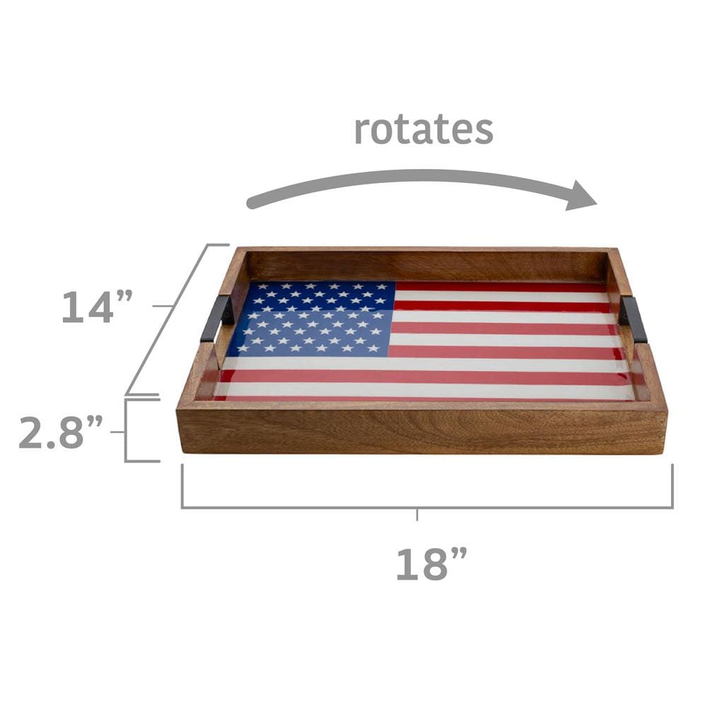 American Flag Lazy Susan Serve Tray