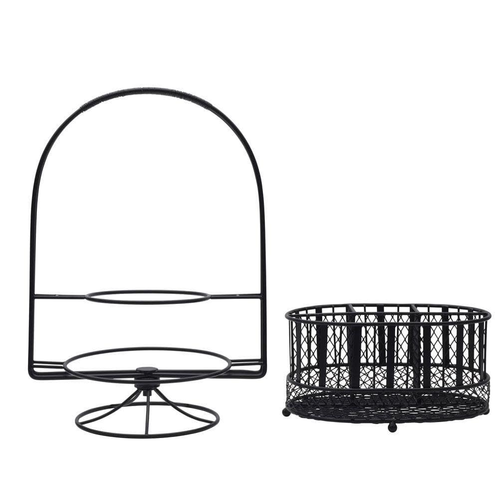 Band and Stripe Swivel Hostess Buffet Storage Caddy