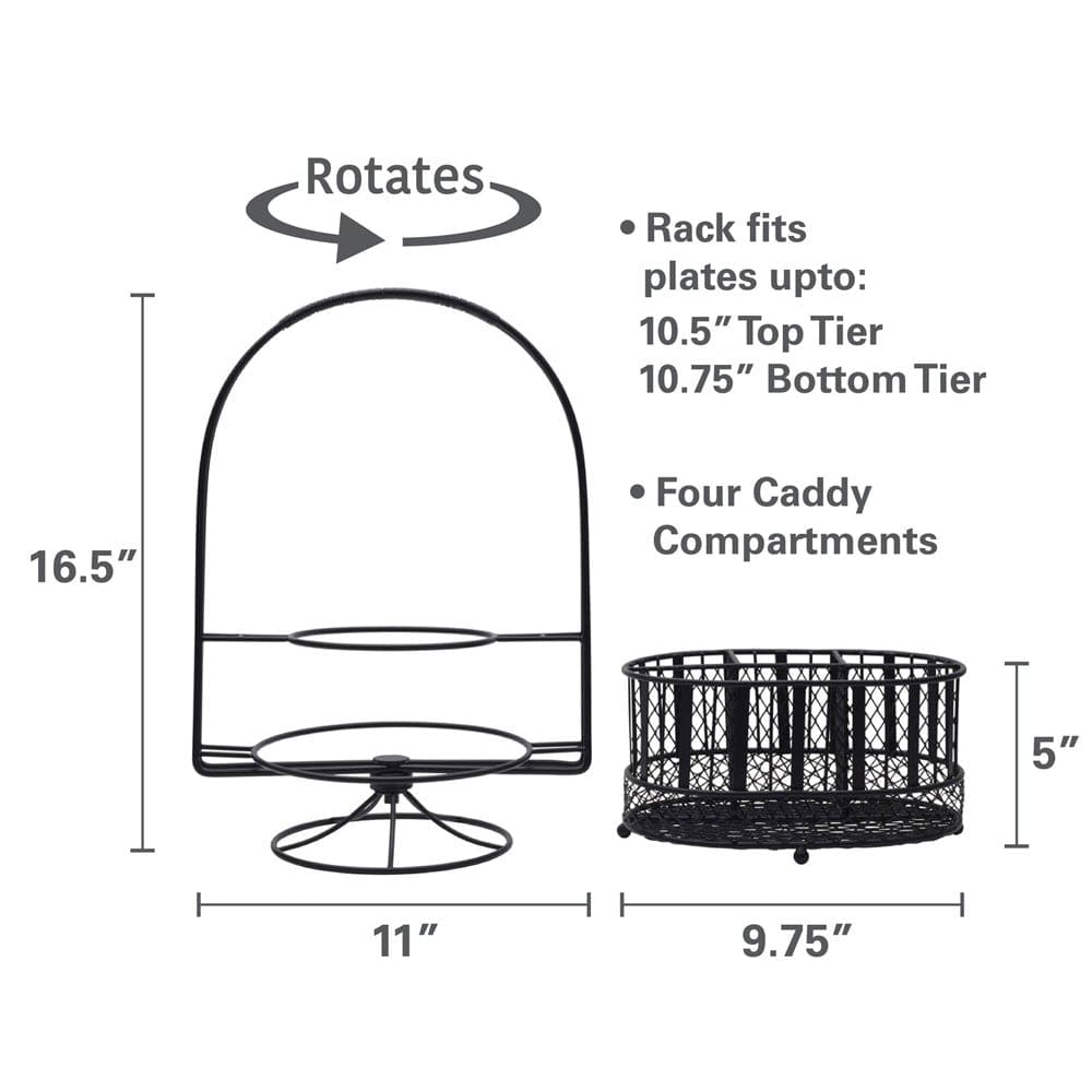 Band and Stripe Swivel Hostess Buffet Storage Caddy