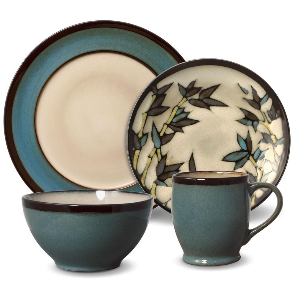 Belmont Round Blue Stalks Dinnerware Set