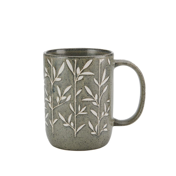 Handmade Ceramic Mugs Set 4 Unique Pottery Coffee Mugs, Botanical