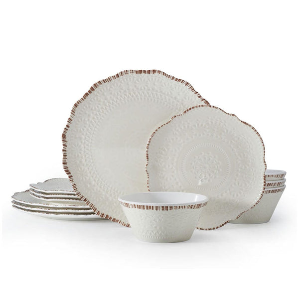 Pfaltzgraff Trellis 12-pc Melamine Dinnerware Set, Service for 4