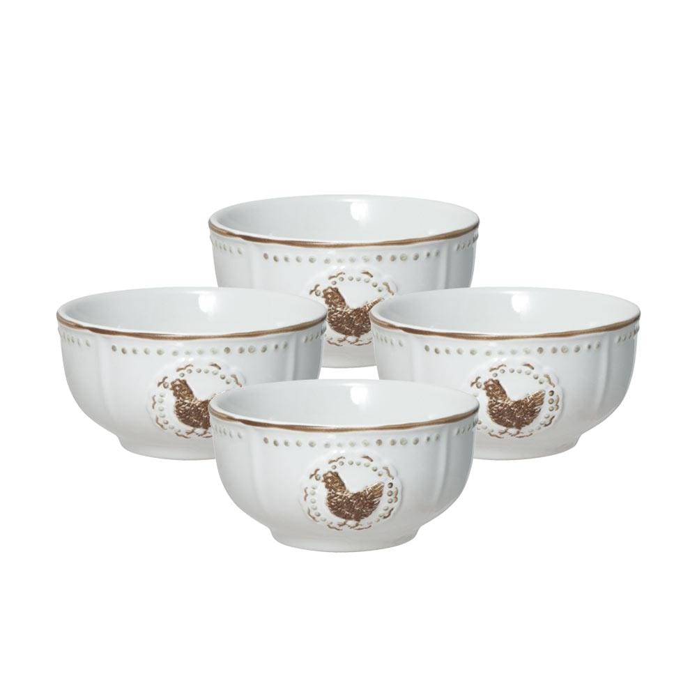 Farmhouse Hen Set of 4 Fruit Bowls