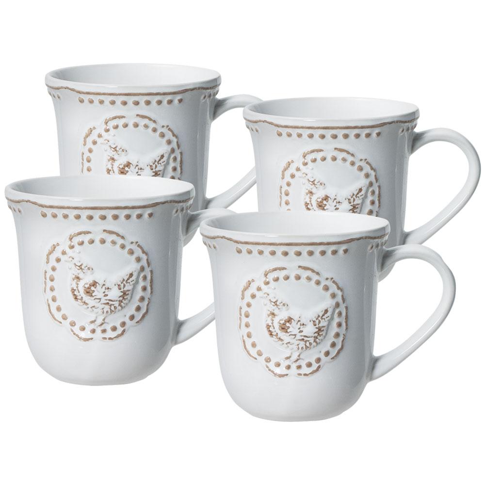 Farmhouse Hen Set of 4 Mugs