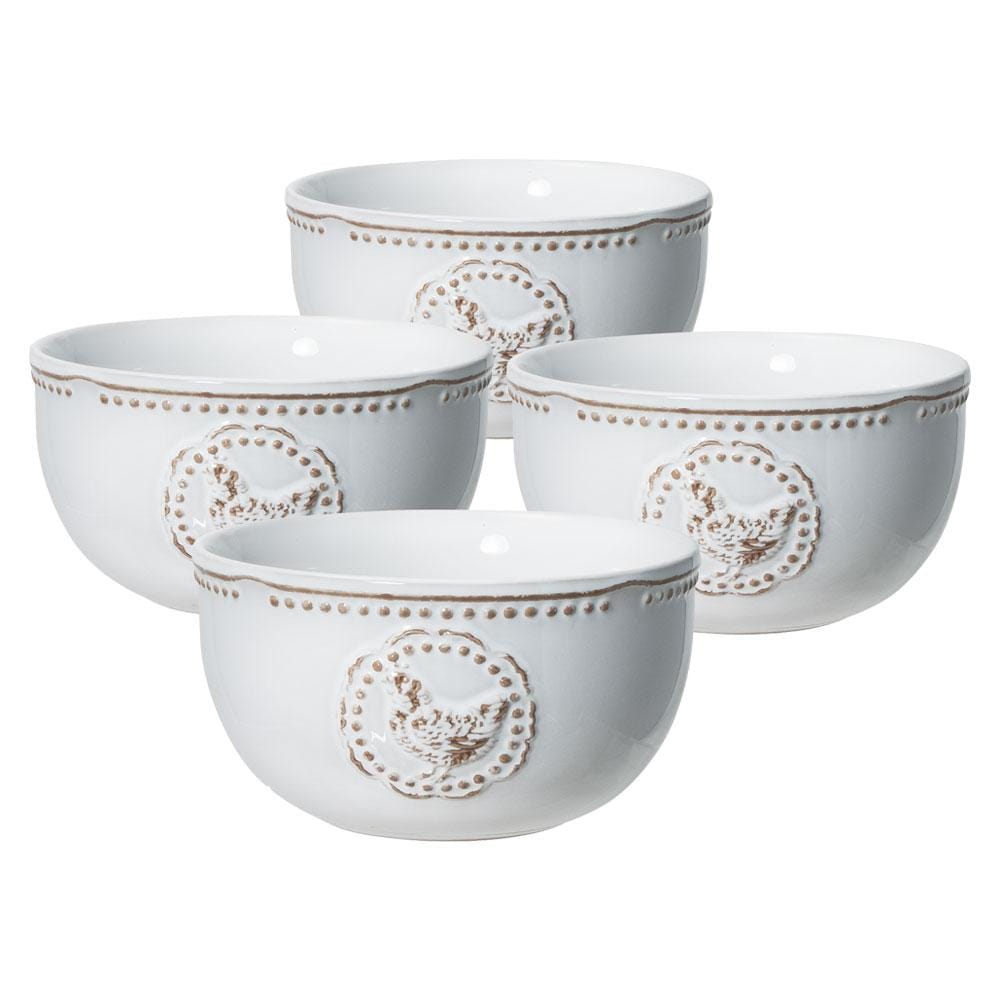 Farmhouse Hen Set of 4 Soup Cereal Bowls