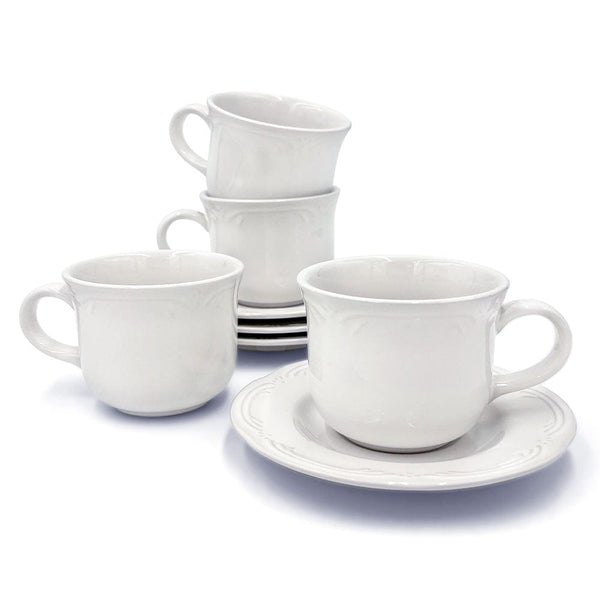 ARRADENS Tea Cups and Saucers, 7.5 OZ Large Espresso Cups Set of 4,  Porcelain Coffee Cup and Saucer,…See more ARRADENS Tea Cups and Saucers,  7.5 OZ