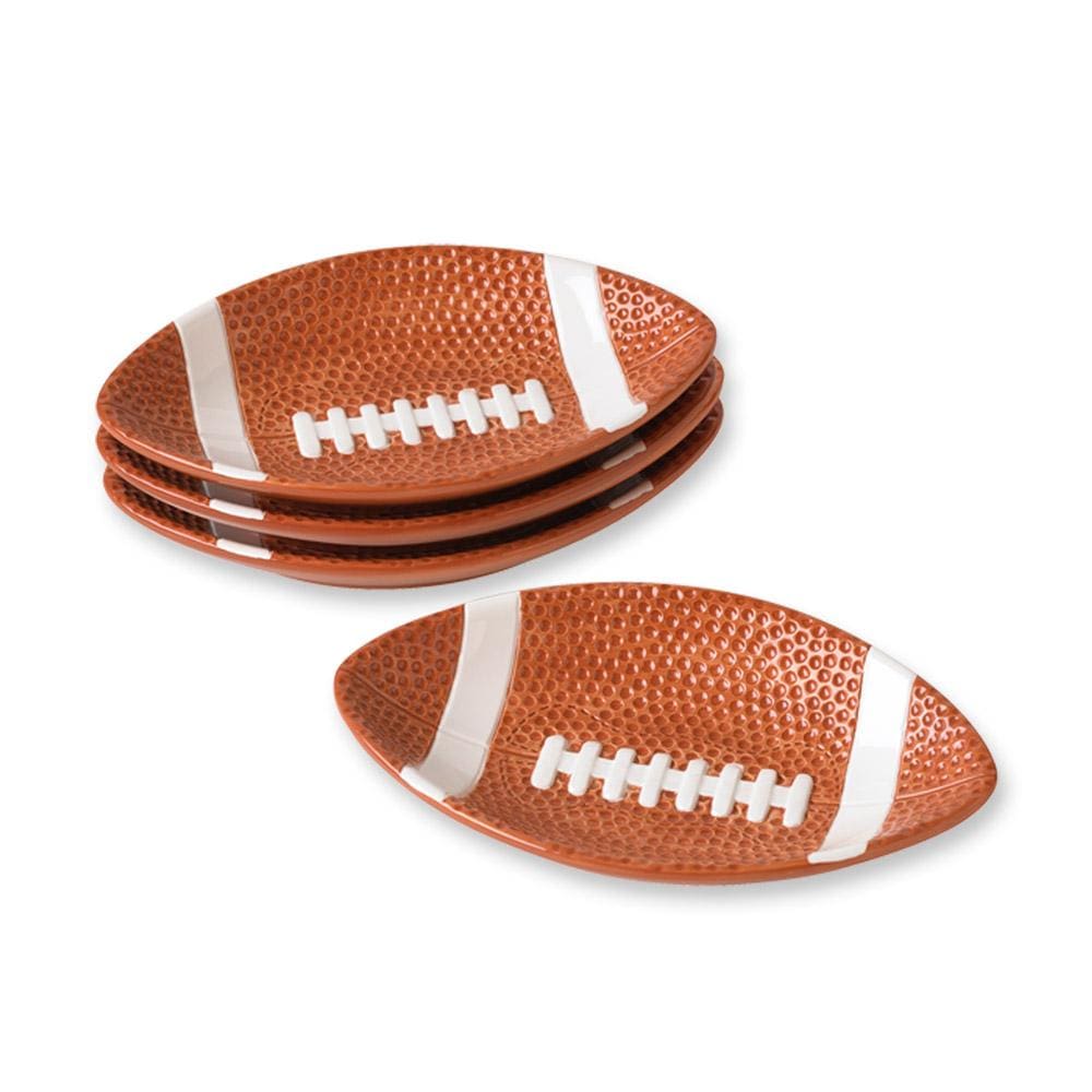 Football Shaped Plates, Set of 4