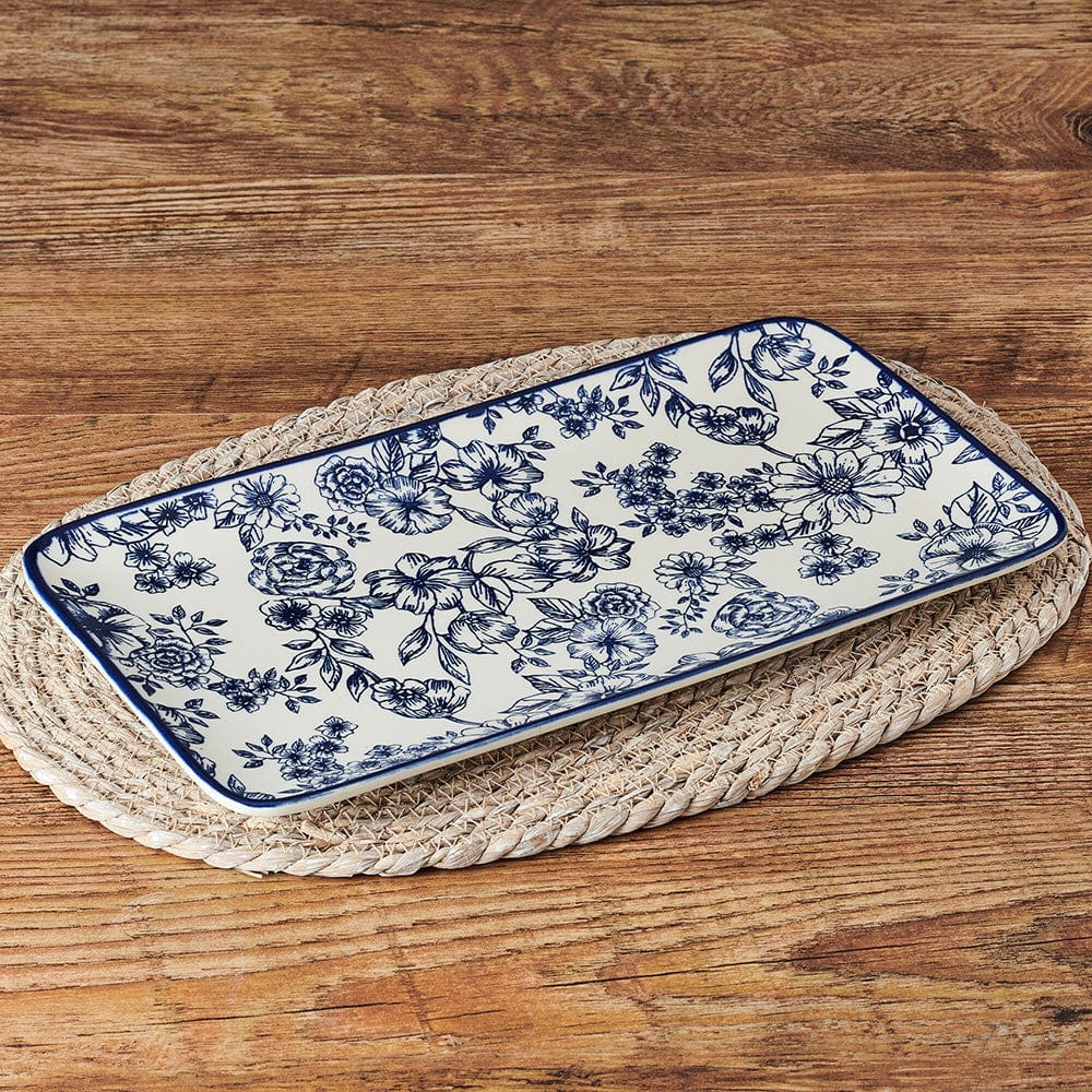 Gabriela Blue Rectangular Platter