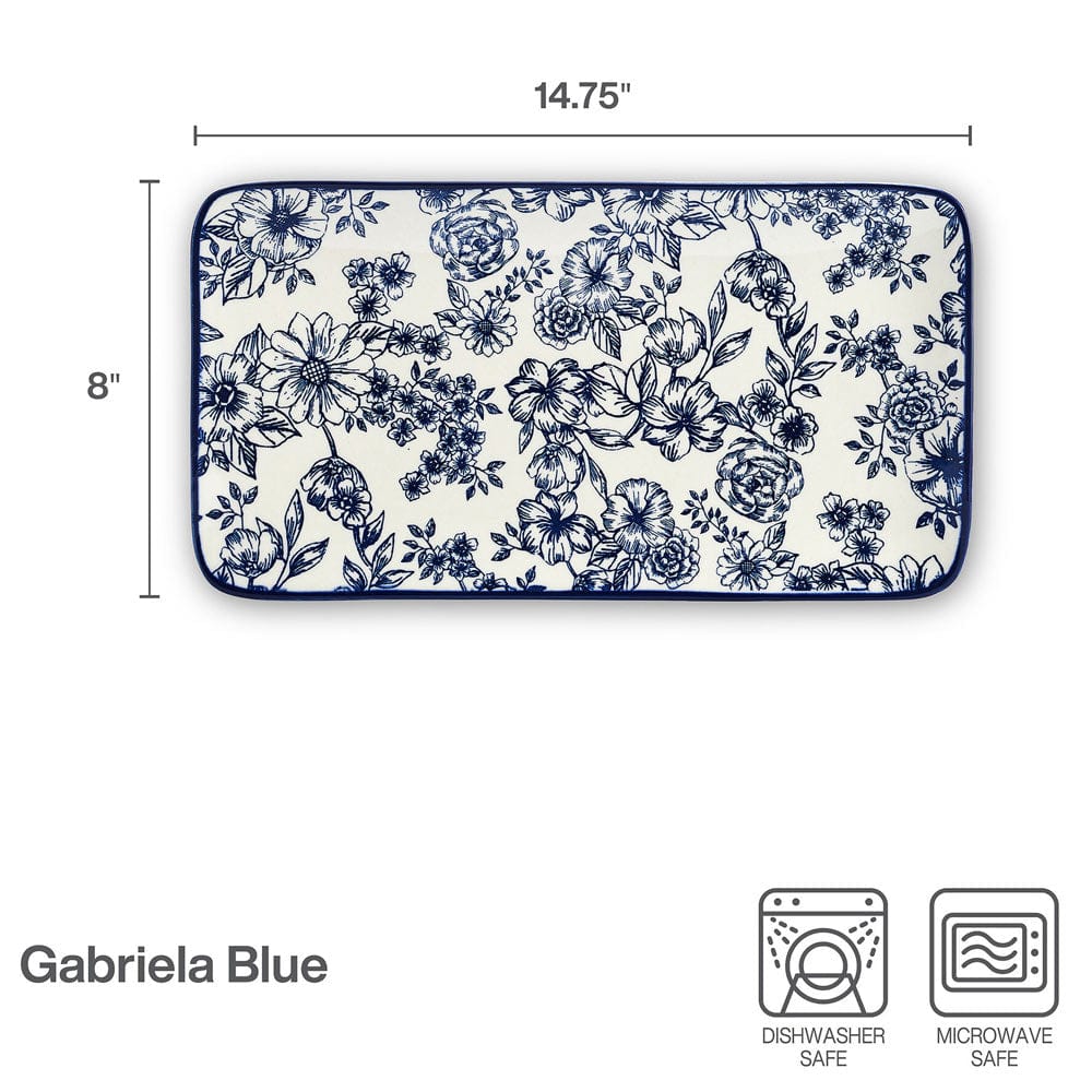 Gabriela Blue Rectangular Platter