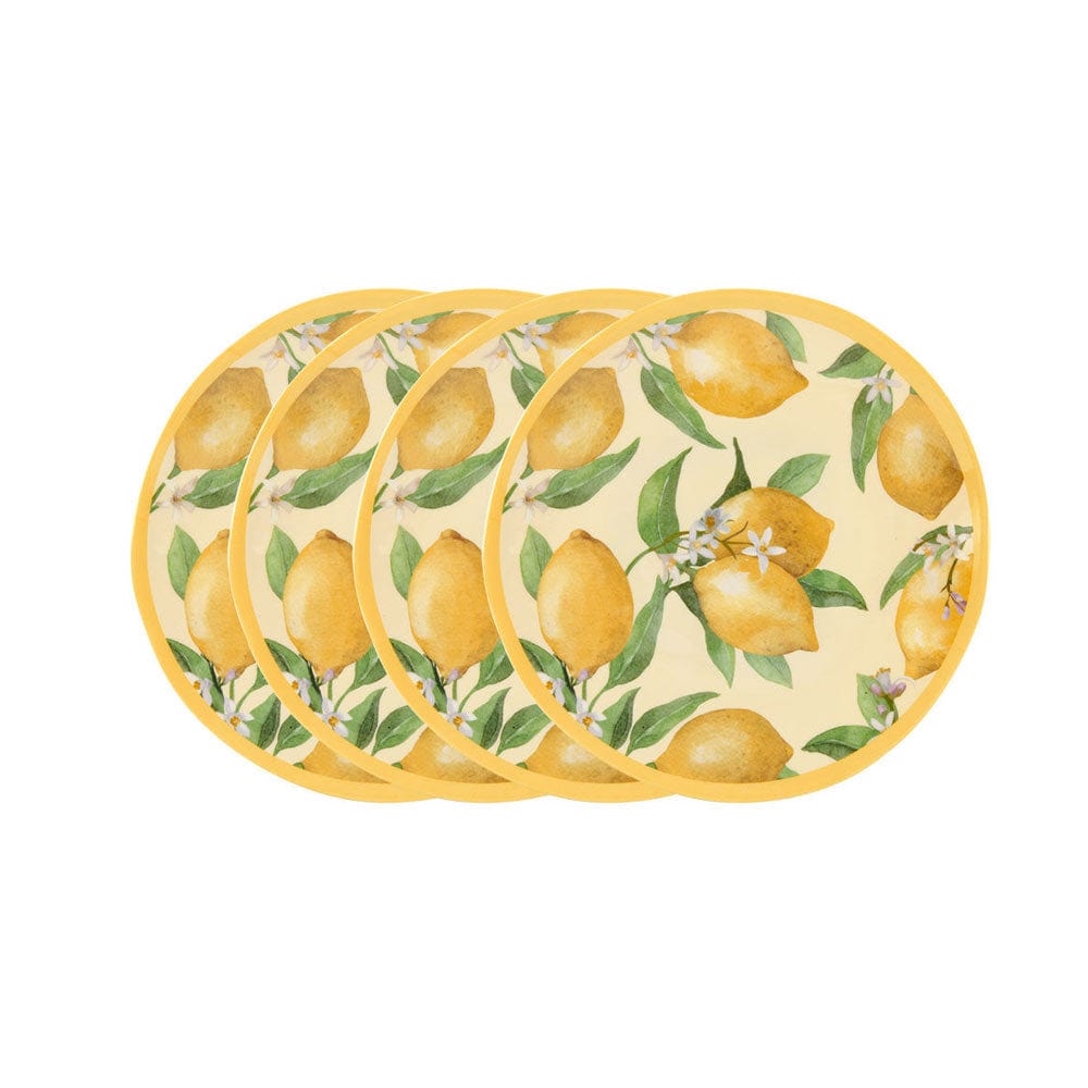 Lemons Set of 4 Outdoor Melamine Salad Plates