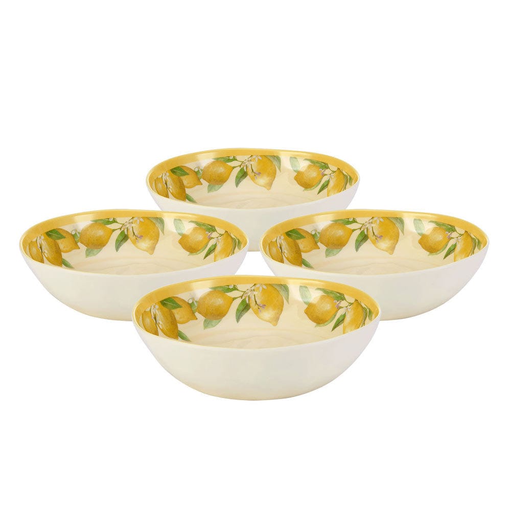 Lemons Set of 4 Outdoor Melamine Soup Cereal Bowls