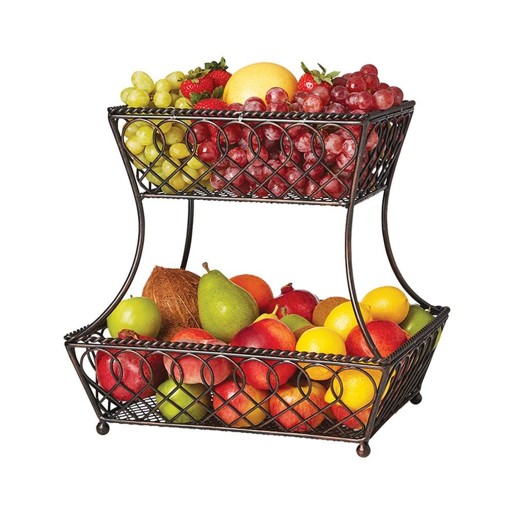 Loop Lattice 2 Tier Rectangular Basket