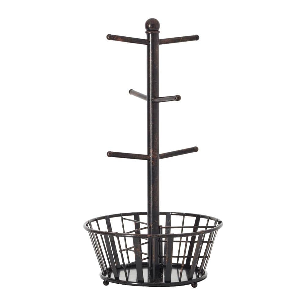 Mug Tree Stand with Basket