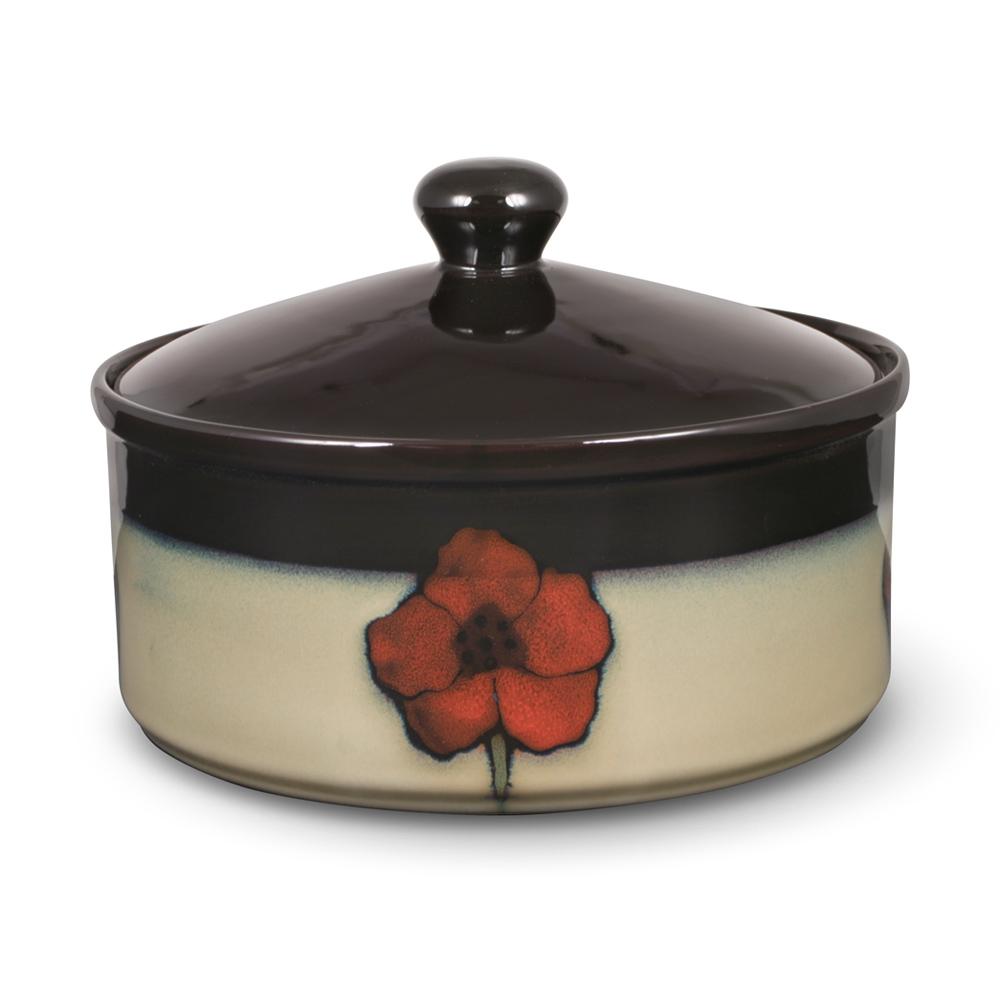 Painted Poppies Covered Casserole