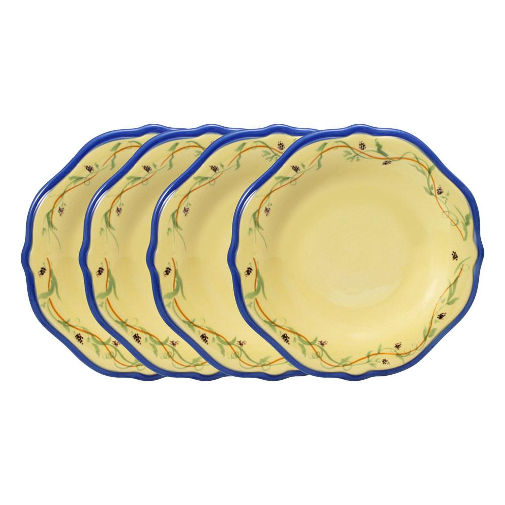 Pistoulet® Set of 4 Salad Plates with Blue Band