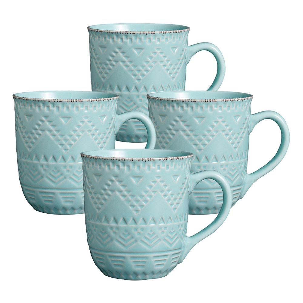 Remembrance Teal Set of 4 Mugs