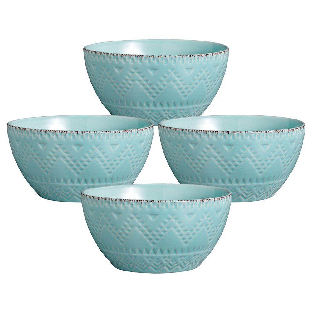 Remembrance Teal Set of 4 Soup Cereal Bowls