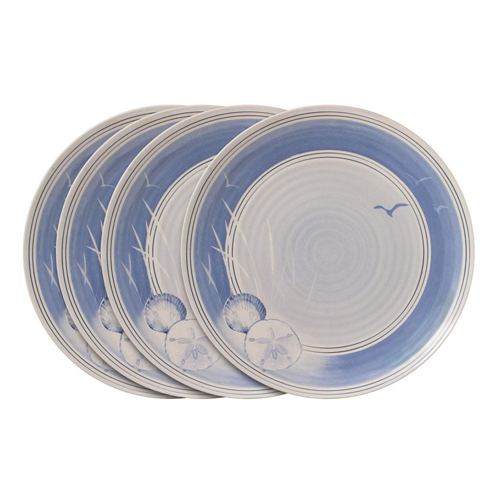 Rio Beach House Set of 4 Outdoor Melamine Dinner Plates