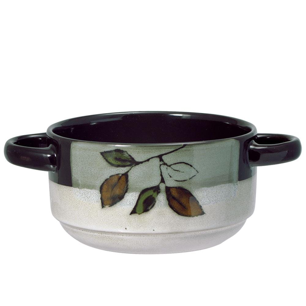 Rustic Leaves Double Handled Soup Bowl