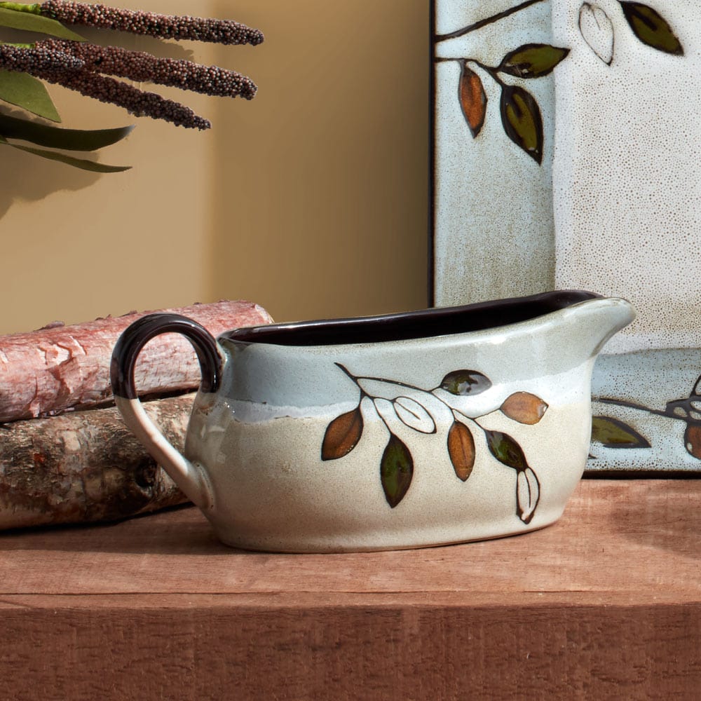 Rustic Leaves Gravy Boat